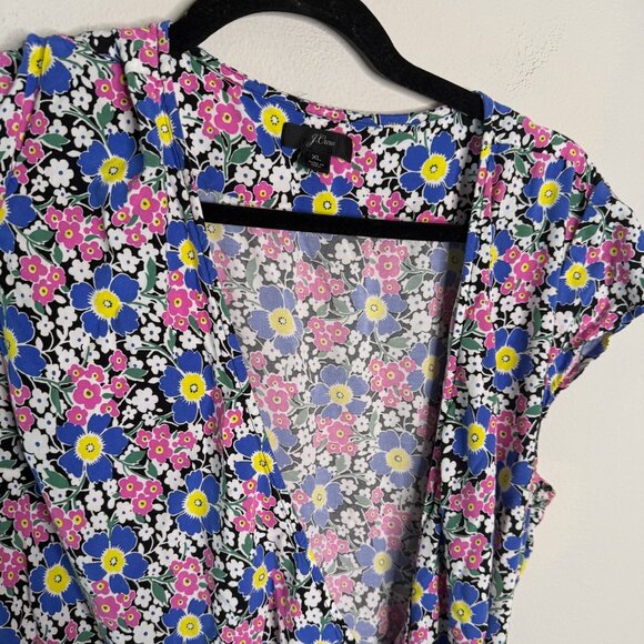 J. Crew Women's Multicolor Fabrizia Floral Print Wrap Dress -Size XL Extra Large - Picture 5 of 7